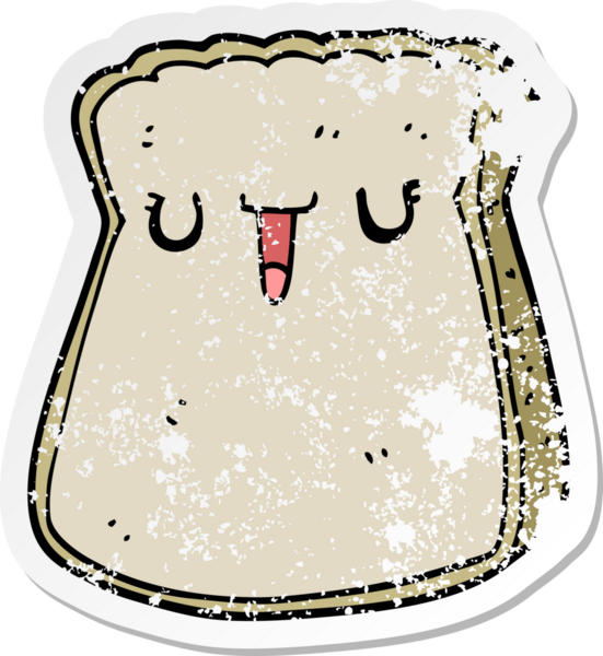 Bir insan tarafından çizilmiş bir ekmek diliminin sıkıntılı çıkartması.