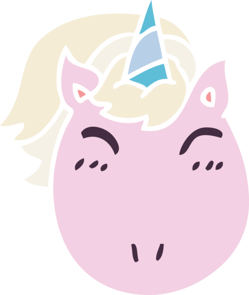 Bir insan tarafından çizilmiş tuhaf tek boynuzlu at.