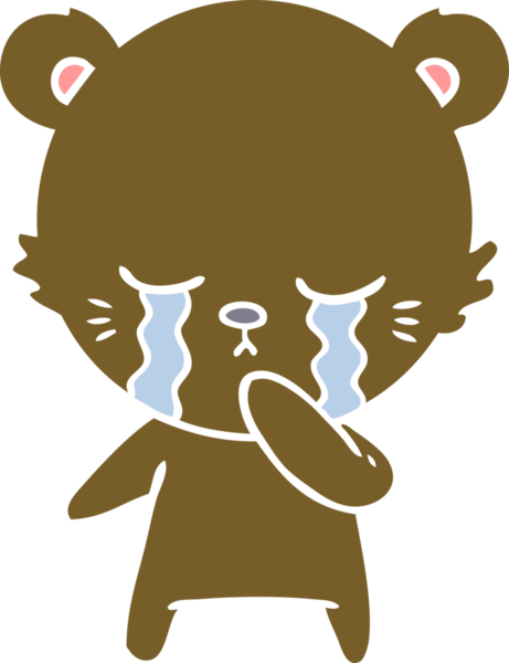 Bir insan tarafından çizilmiş düz renkli çizgi film ayısı.