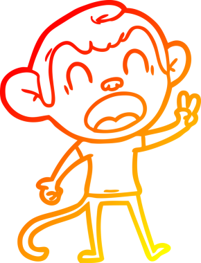 Bir insan tarafından çizilmiş bağıran çizgi film maymunu çizimi