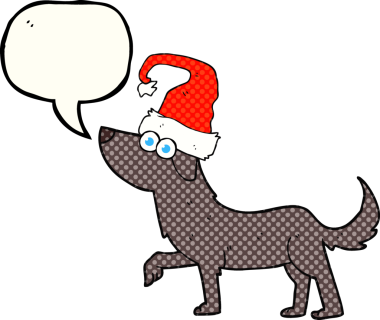 Bir insan tarafından çizilmiş serbest çizilmiş çizgi roman konuşma balonu çizgi film köpeği.