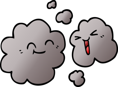 Bir insan tarafından çizilmiş mutlu gri duman karalaması.