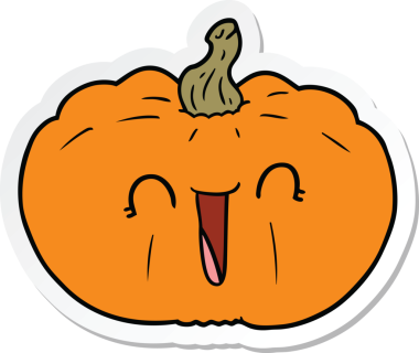 Bir insan tarafından çizilmiş bir balkabağı çıkartması.