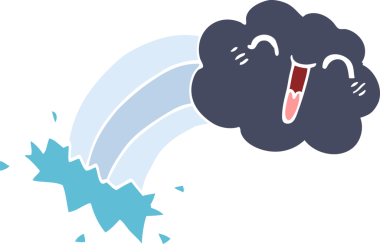 karikatür gökkuşağı yağmur bulutu bir insan tarafından çizildi