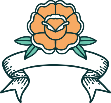 Bir insan tarafından çizilmiş geleneksel bir çiçek dövmesi.