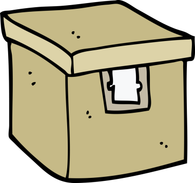 Bir insan tarafından çizilmiş el çizimi çizgi film kanıt kutusu.