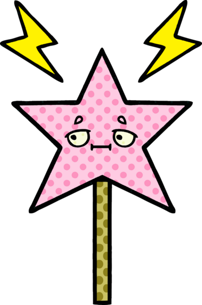 Bir insan tarafından çizilmiş sihirli değnek çizgi romanı.