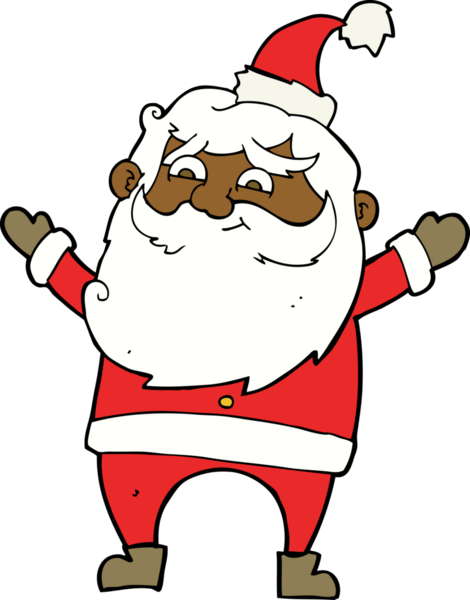 Bir insan tarafından çizilmiş mutlu noel baba çizgi filmi.