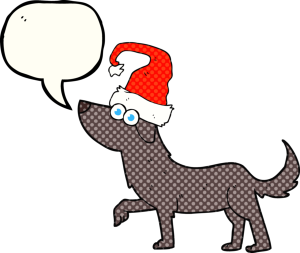 Bir insan tarafından çizilmiş serbest çizilmiş çizgi roman konuşma balonu çizgi film köpeği.