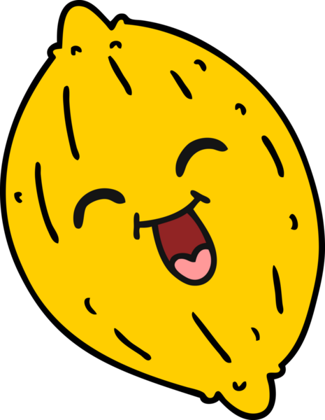 Bir insan tarafından çizilmiş mutlu bir limonun serbest çizimi