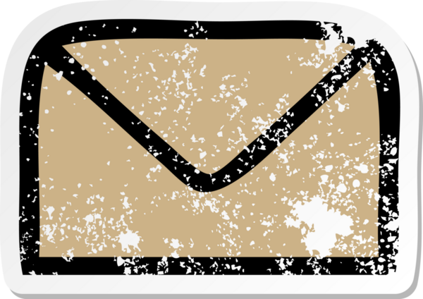 Bir insan tarafından çizilmiş şirin bir karikatür kağıdının sıkıntılı çıkartması.