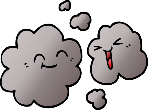 Bir insan tarafından çizilmiş mutlu gri duman karalaması.