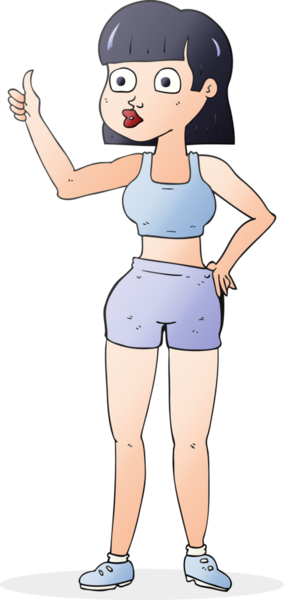 Bir insan tarafından çizilmiş serbest çizim spor salonu kadını.