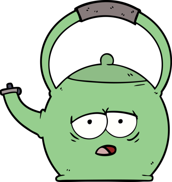 Bir insan tarafından çizilmiş bir çaydanlık.