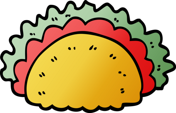 Bir insan tarafından çizilmiş karalama taco.