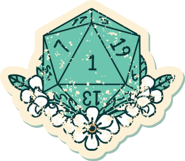 Retro Dövme Tarzı Doğal Zarlar Bir insan tarafından çizilmiş çiçek elementleri ile yuvarlanır