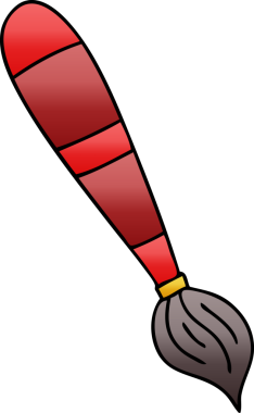 bir insan tarafından çizilmiş garip gölgeli karikatür boya fırçası