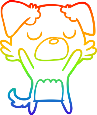 gökkuşağı gradyan çizimi bir insan tarafından çizilmiş bir çizgi köpek