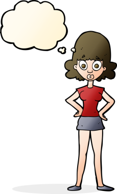 Bir insan tarafından çizilmiş düşünce balonlu bir karikatür.