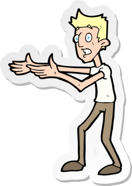 Bir insan tarafından umutsuzca çizilmiş bir çizgi film karakterinin çıkartması.