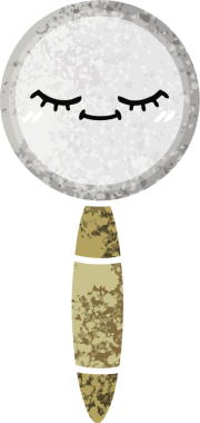 Bir insan tarafından çizilmiş bir büyüteçin retro çizim tarzı karikatürü