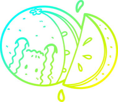 Bir insan tarafından çizilmiş soğuk gradyan portakal çizgi çizimi