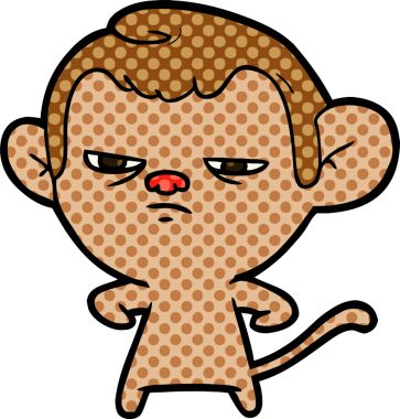 Bir insan tarafından çizilmiş çizgi maymun.