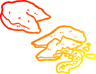 Bir insan tarafından çizilmiş çizgi film şans kurabiyelerinin sıcak çizgi çizimi