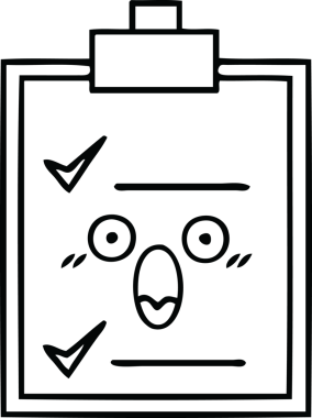 Bir insan tarafından çizilmiş bir kontrol listesinin çizgi çizimi