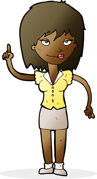 Bir insan tarafından çizilmiş bir fikri olan karikatür kadın.