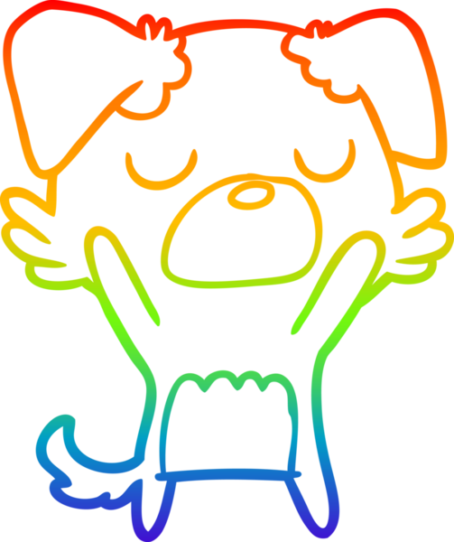 gökkuşağı gradyan çizimi bir insan tarafından çizilmiş bir çizgi köpek