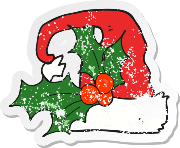 Bir insan tarafından çizilmiş eski, kederli bir karikatür çıkartması.