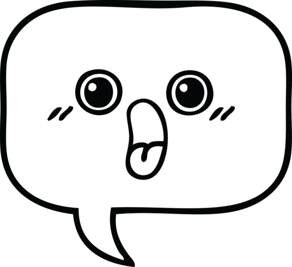 Bir insan tarafından çizilmiş bir konuşma baloncuğunun çizgi çizimi