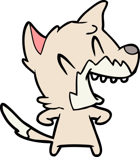 Bir insan tarafından çizilmiş gülen tilki çizgi filmi.