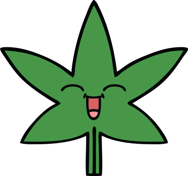 Bir insan tarafından çizilmiş marihuana yaprağı karikatürü.