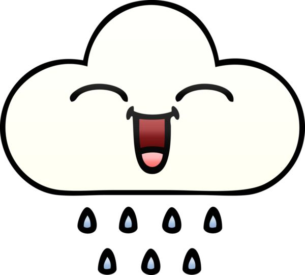 Bir insan tarafından çizilen yağmur bulutunun gölgeli çizimi