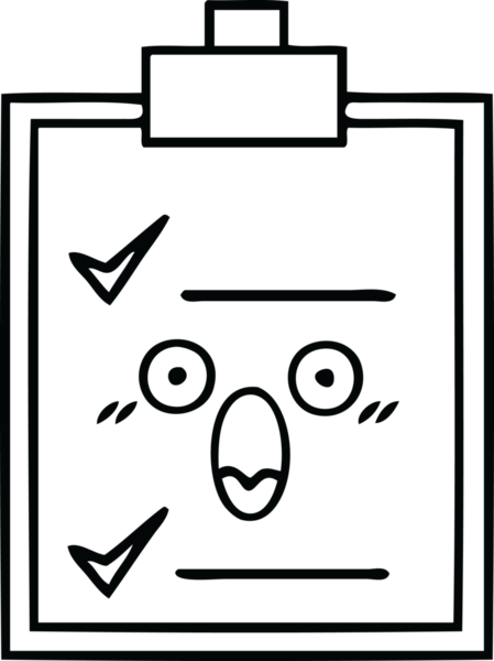 Bir insan tarafından çizilmiş bir kontrol listesinin çizgi çizimi