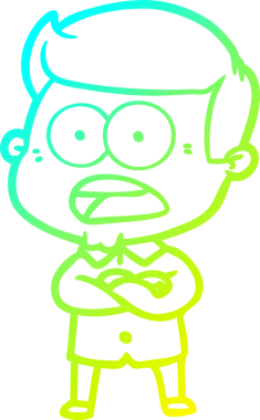 Bir insan tarafından çizilen bir karikatürün soğuk gradyan çizimi.