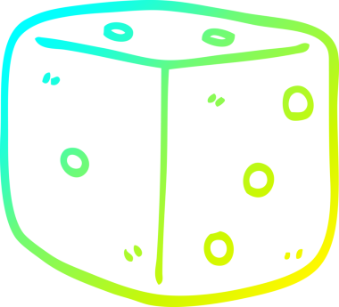 Bir insan tarafından çizilen kırmızı zarın soğuk gradyan çizgisi