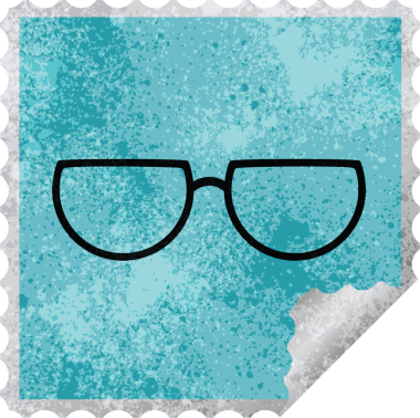 Bir insan tarafından çizilmiş grafiksel kare çıkartma damgası