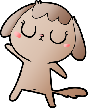 Bir insan tarafından çizilmiş şirin bir çizgi film köpeği.