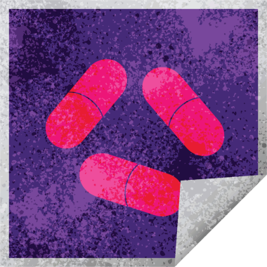 hap vektörü illüstrasyon kare soyma etiketi bir insan tarafından çizildi