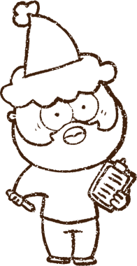 Bir insan tarafından çizilmiş Noel Adamı Kömürü