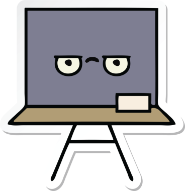 Bir insan tarafından çizilmiş şirin bir karikatür çıkartması.