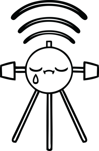 Bir insan tarafından çizilmiş bir uydu karikatürü.