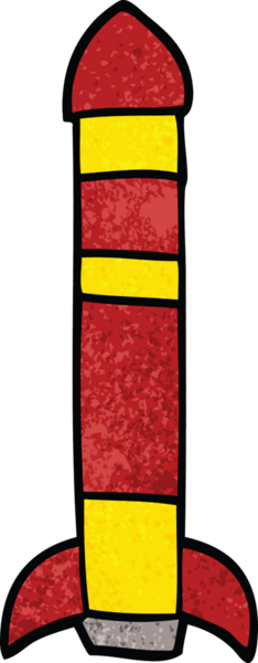 Bir insan tarafından çizilmiş karalama yüksekliğindeki roket