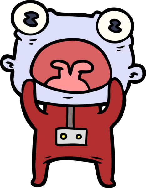 Bir insan tarafından çizilmiş garip uzaylı çizgi filmi.