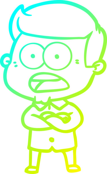 Bir insan tarafından çizilen bir karikatürün soğuk gradyan çizimi.