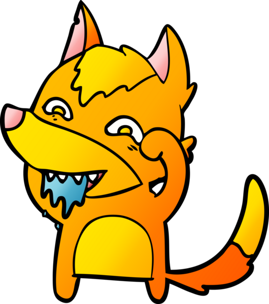 Aç tilki çizgi film karakteri bir insan tarafından çizilmiş.