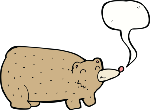 Bir insan tarafından çizilmiş komik bir çizgi film ayısı.